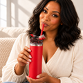 Red Cleaver Tumbler Gift Set with Ghost Keychain and Beaded Pen - lifestyle view