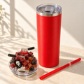 Red Horror Mask Tumbler Gift Set with Cleaver 3D Fake Ice Lid - lid options