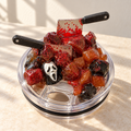 Red Horror Mask Tumbler Gift Set with Cleaver 3D Fake Ice Lid - lid detail