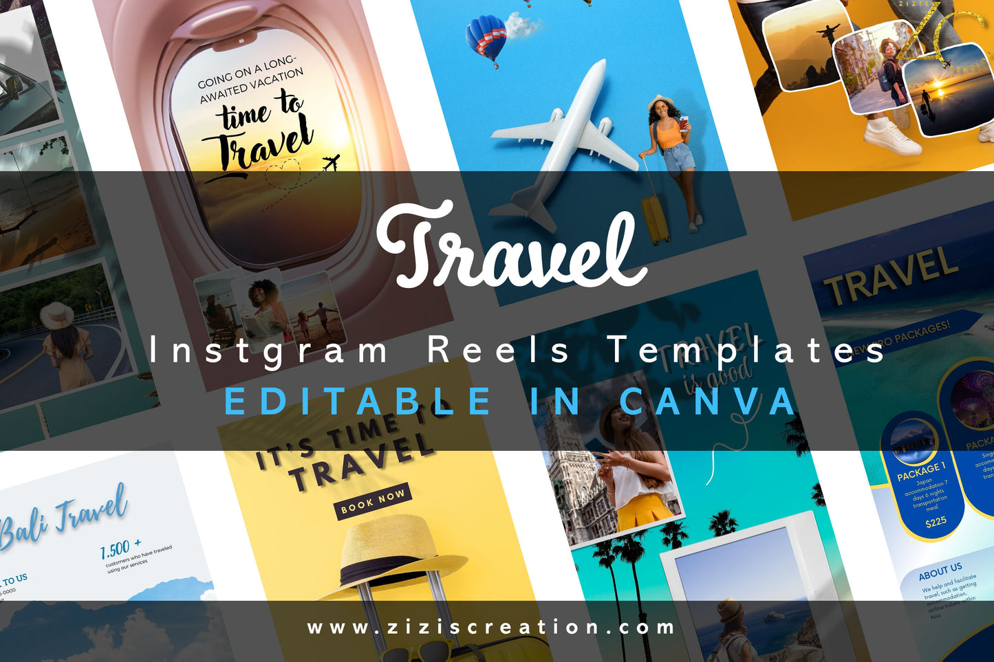 Travel | Instagram Reels Template with PLR Rights | Editable in Canva | Customizable | Digital Download | Printable