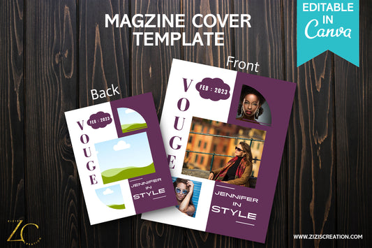 Vouge, Creative Canva Cover Frames for EBooks, Journals, Stories & Magazines - Elevate Your Design Game! | Customizable | Canva Edit