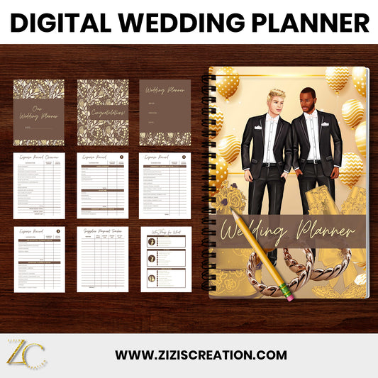 Wedding Planner | Templates for Canva | Journal | Planner | Editable | Digital download