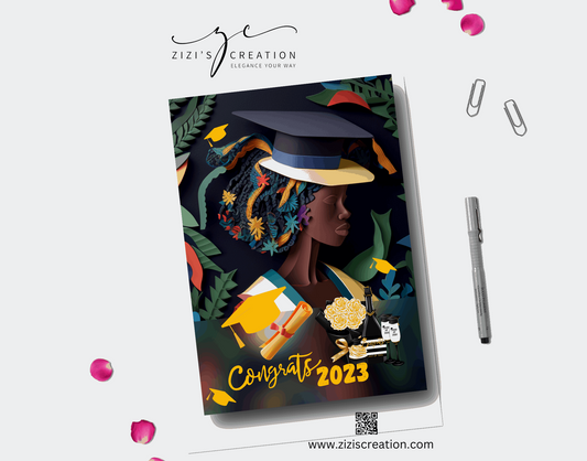 Illusionary 3D African American Girl Graduation Card | Paper Cut Craft | Paper Illustration AI Generated