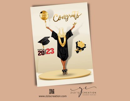 Customizable Graduation Card Digital Download for Canva: Celebrate Your Loved One's Achievements with a Personalized Card