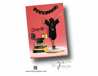 Customizable Graduation Card Digital Download for Canva: Celebrate Your Loved One's Achievements with a Personalized Card