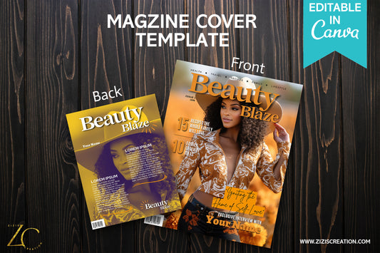 Beauty | Magazine Cover Template with PLR Rights | Editable in Canva | Digital Magazine Cover | Customizable | Digital Download | Printable