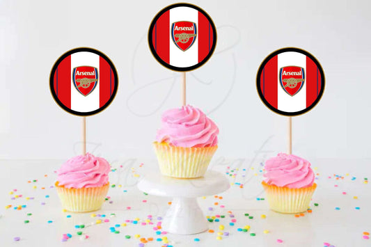 Designer Inspired Arsenal Cake Topper Printable, Instant Download Party Favor