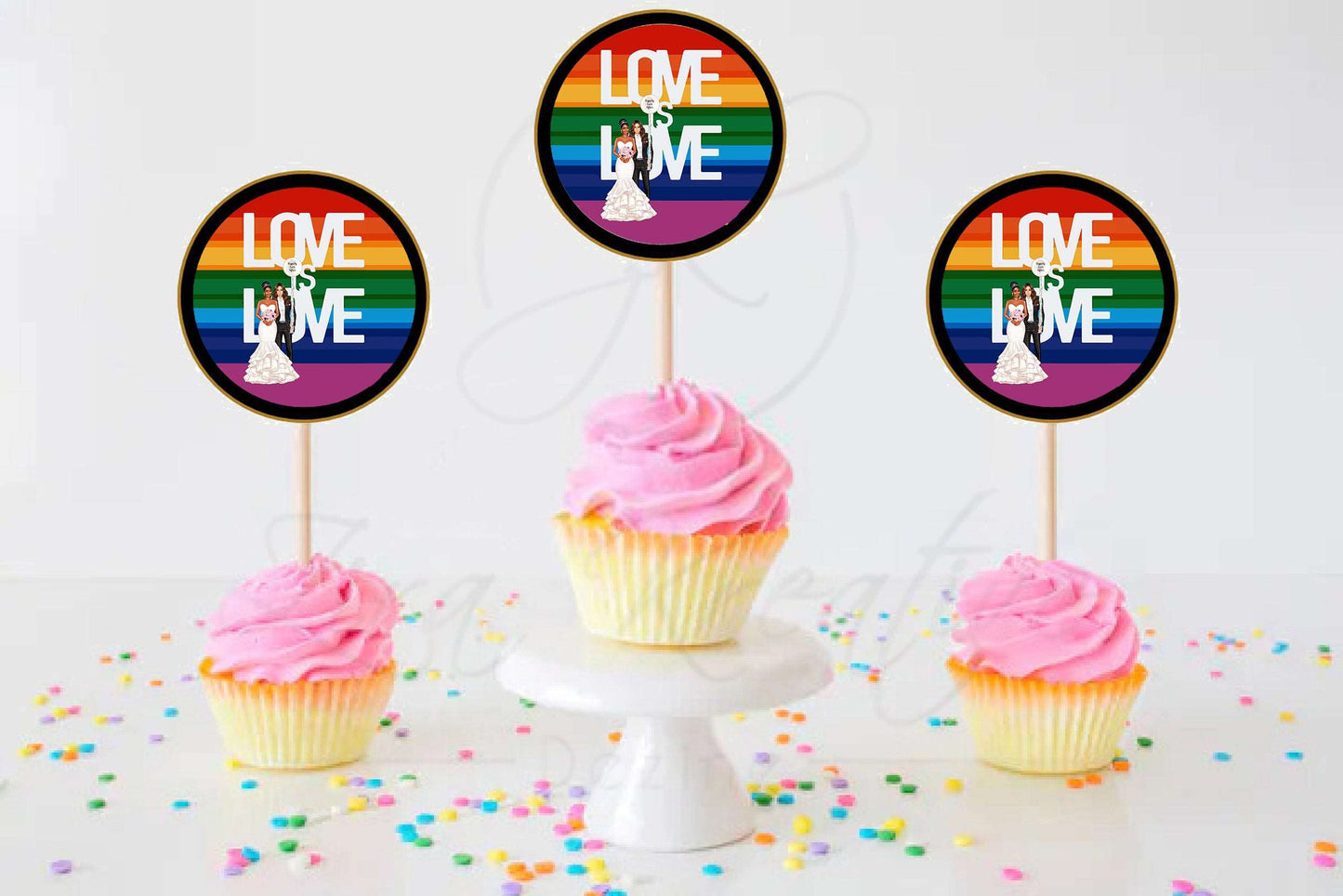 Designer Inspired love is love Cake Topper Printable, Instant Download Party Favor