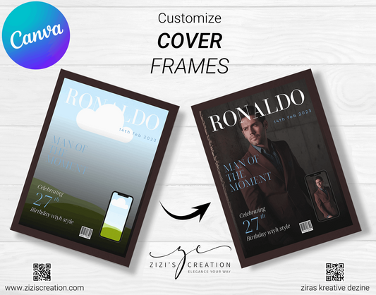 Man of the moment, Creative Canva Cover Frames for EBooks, Journals, Stories & Magazines - Elevate Your Design Game! | Customizable | Canva Edit