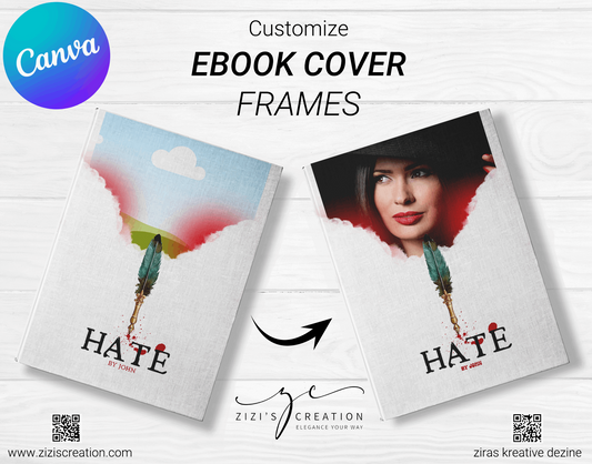 Hate, Creative Canva Cover Frames for EBooks, Journals, Stories & Magazines - Elevate Your Design Game! | Customizable | Canva Edit