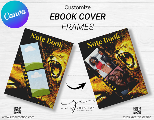 Notebook, Creative Canva Cover Frames for EBooks, Journals, Stories & Magazines - Elevate Your Design Game! | Customizable | Canva Edit
