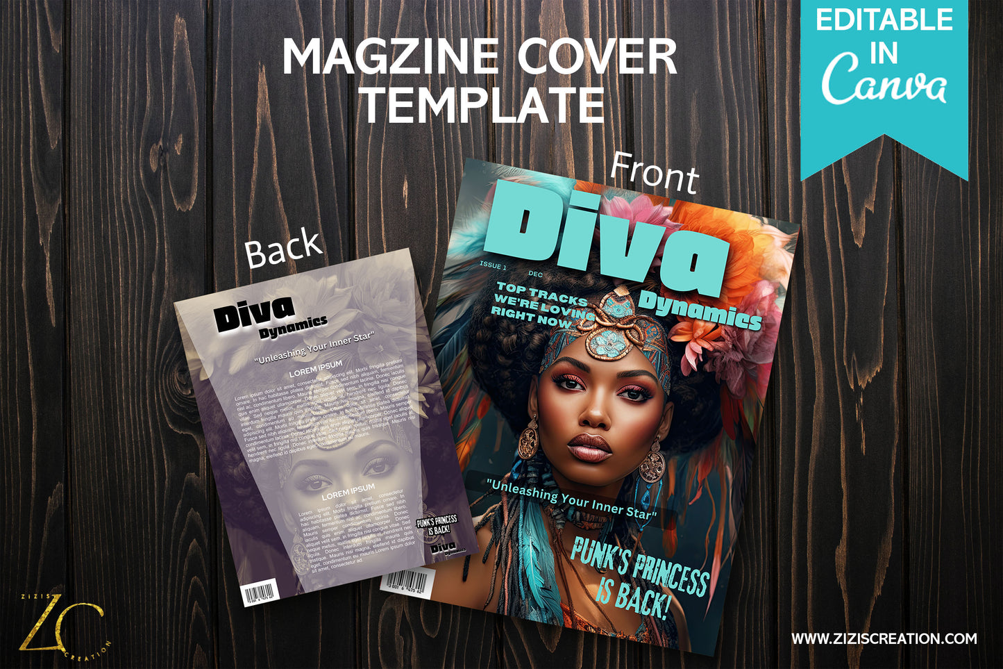 Dive | Magazine Cover Template with PLR Rights | Editable in Canva | Digital Magazine Cover | Customizable | Digital Download | Printable