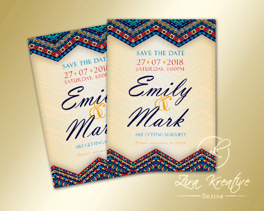 Digital Invitations, Wedding Stationary in a lovely Red and Blue Rustic Design.