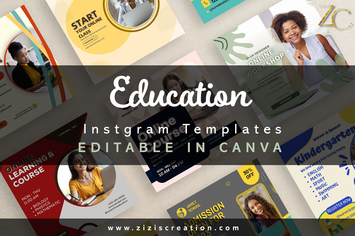 Education | Instagram Template with PLR Rights | Editable in Canva | Customizable | Digital Download | Printable