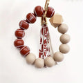 Sports Beaded Wristlet Keychain with Tassel – Multi-Sport Bracelet | Baseball, Soccer, Tennis & More