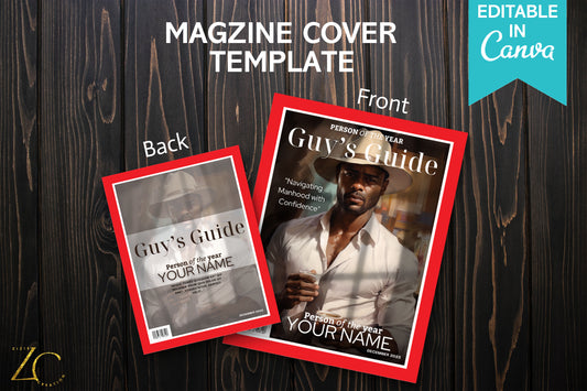 Guy | Magazine Cover Template with PLR Rights | Editable in Canva | Digital Magazine Cover | Customizable | Digital Download | Printable