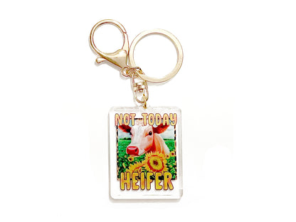 Not today Heifer KeyChain