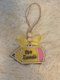 Teacher Car Charms | Personalized Educator Keychain Charm | Appreciation Gift for Teachers