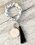 Cheer Wristlet Keychain | Personalized Beaded Cheerleader Charm Keyring | Cheer Mom Gift