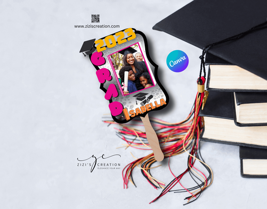 Graduation Fan Personalized College Graduation Fan| Commercial use Allowed| Canva Template