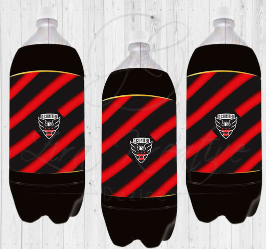 DC United FC 2 Liter Bottle Labels, Digital Download, Party Favor