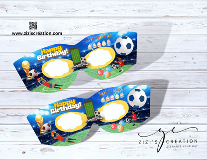 Mask | Soccer Theme | Unique Personalization | Party-Ready Digital Designs for Kids with Fun-Filled Kids Party Digital Designs