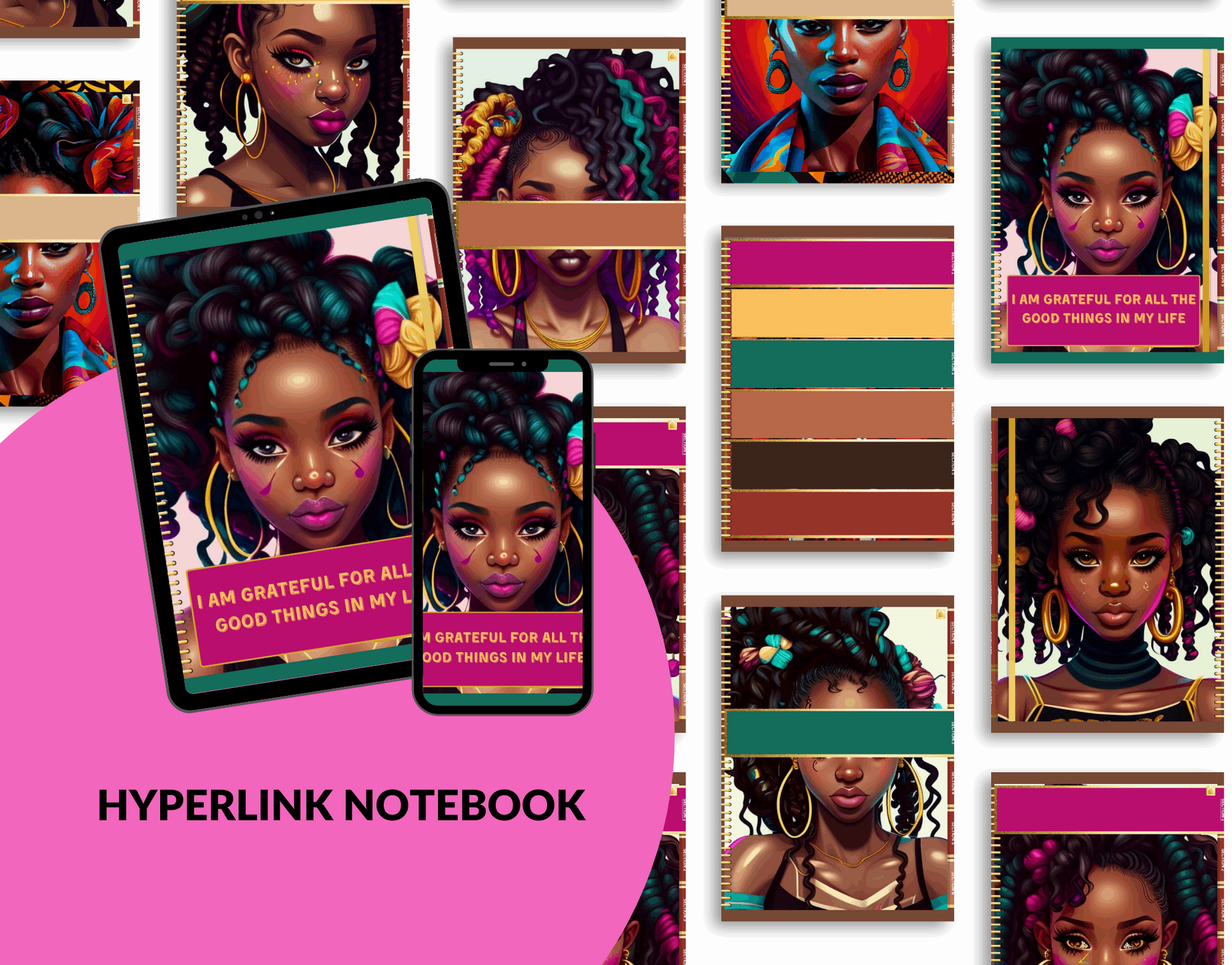 Premium Digital Downloads - Customizable Hyperlinked 6-Subject Notebook for GoodNotes and Zinnia