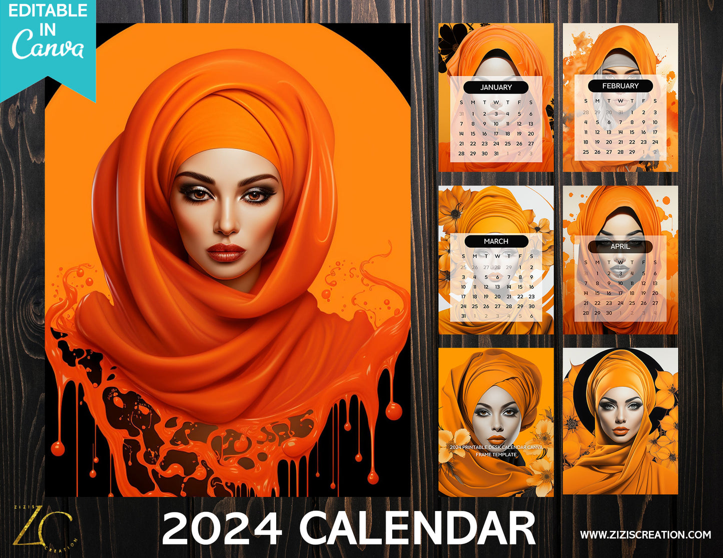 My Sisters | 2024 Calendar Template | Fully Editable Canva Template | Personal-Commercial Use | Bonus Clip Art | Bundle | Digital download