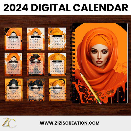 My Sisters | 2024 Calendar Template | Fully Editable Canva Template | Personal-Commercial Use | Bonus Clip Art | Bundle | Digital download