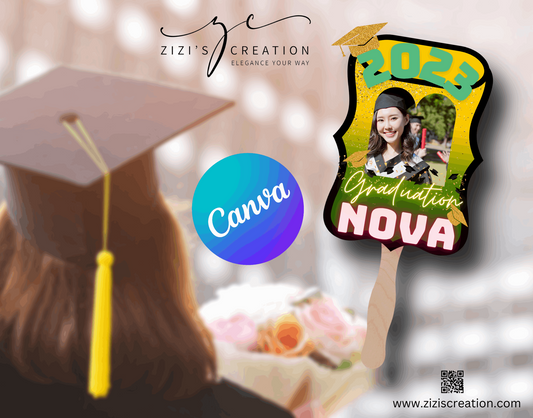 Graduation Fan Personalized College Graduation Fan| Commercial use Allowed| Canva Template