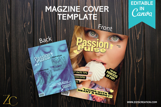 Passion | Magazine Cover Template with PLR Rights | Editable in Canva | Digital Magazine Cover | Customizable | Digital Download | Printable