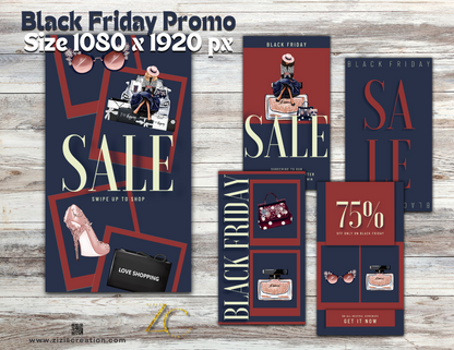 Customizable IG Story Templates | Templates for Canva | Boost Your Black Friday Sales | Editable | Digital download