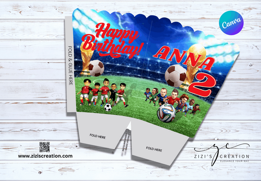 Pop Corn | Soccer Theme | Unique Personalization | Party-Ready Digital Designs for Kids with Fun-Filled Kids Party Digital Designs