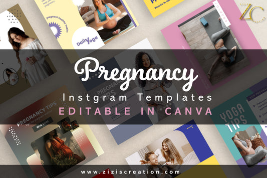 Pregnancy | Instagram Template with PLR Rights | Editable in Canva | Customizable | Digital Download | Printable