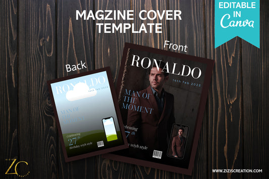 Ronaldo | Magazine Cover Template with PLR Rights | Editable in Canva | Digital Magazine Cover | Customizable | Digital Download | Printable