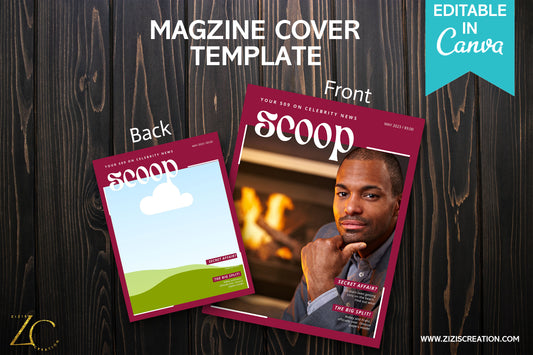 Scoop, Creative Canva Cover Frames for EBooks, Journals, Stories & Magazines - Elevate Your Design Game! | Customizable | Canva Edit