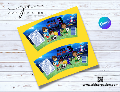 Coffee Cup label | Soccer Theme | Unique Personalization | Party-Ready Digital Designs for Kids with Fun-Filled Kids Party Digital Designs