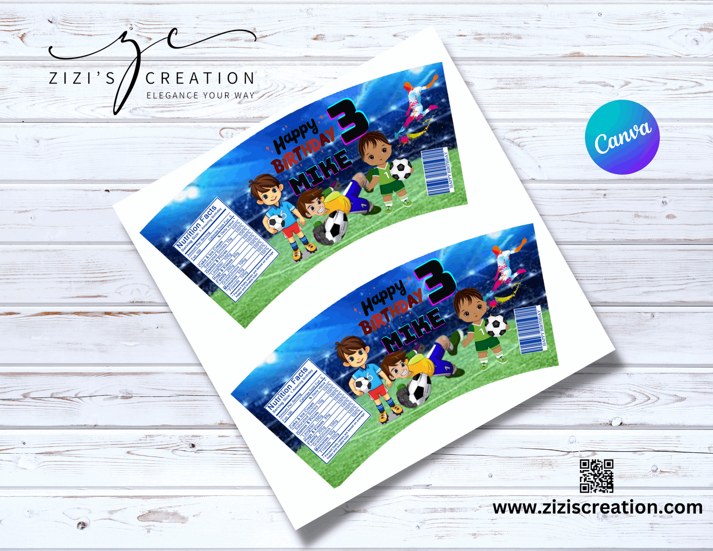 Coffee Cup label | Soccer Theme | Unique Personalization | Party-Ready Digital Designs for Kids with Fun-Filled Kids Party Digital Designs