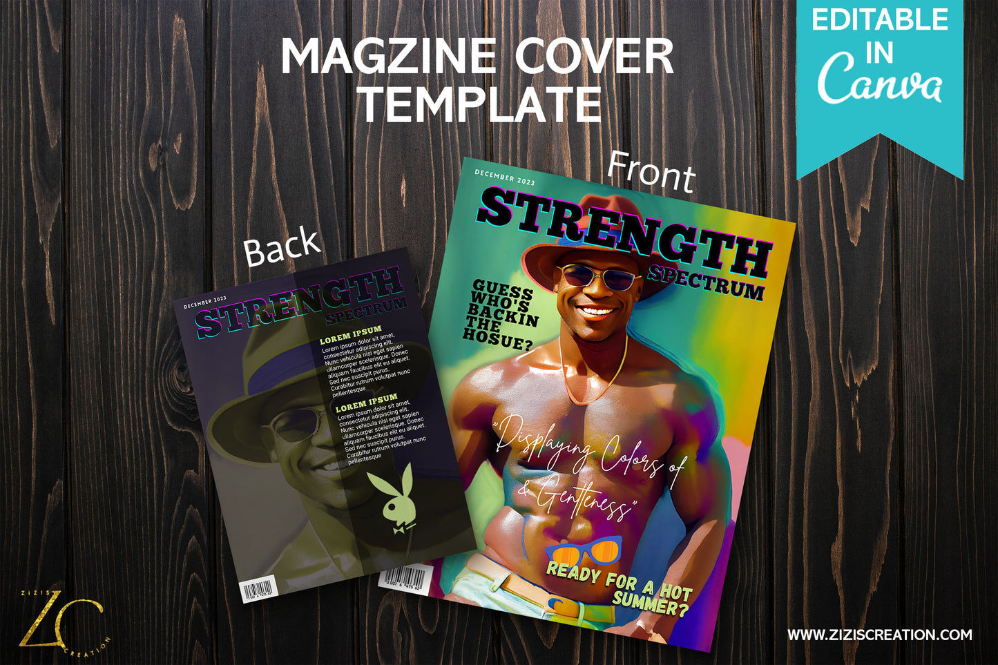 Strength | Magazine Cover Template with PLR Rights | Editable in Canva | Digital Magazine Cover | Customizable | Digital Download | Printable