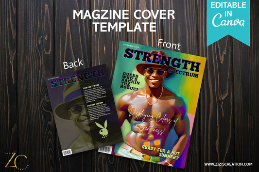 Strength | Magazine Cover Template with PLR Rights | Editable in Canva | Digital Magazine Cover | Customizable | Digital Download | Printable