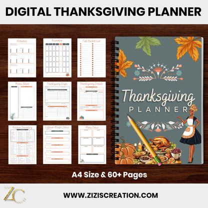 Plan Your Best Thanksgiving Yet with Our All-in-One Planner | Editable in Canva | Timeline, Budget, and More | Customizable | Digital Download | Printable