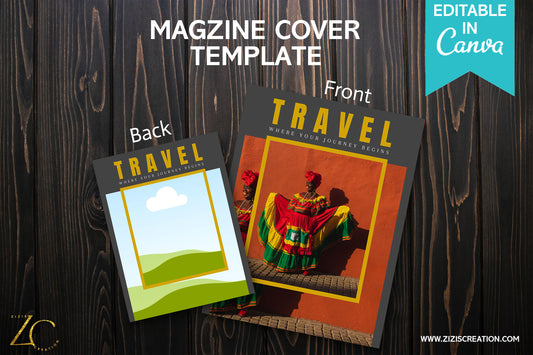 Travel, Creative Canva Cover Frames for EBooks, Journals, Stories & Magazines - Elevate Your Design Game! | Customizable | Canva Edit