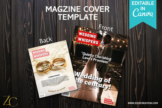 Wedding | Magazine Cover Template with PLR Rights | Editable in Canva | Digital Magazine Cover | Customizable | Digital Download | Printable