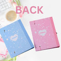 A5 Splash Composition Hardcover Binder back view - Blue and Pink