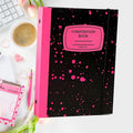 A5 Splash Composition Hardcover Binder in Pink & Black