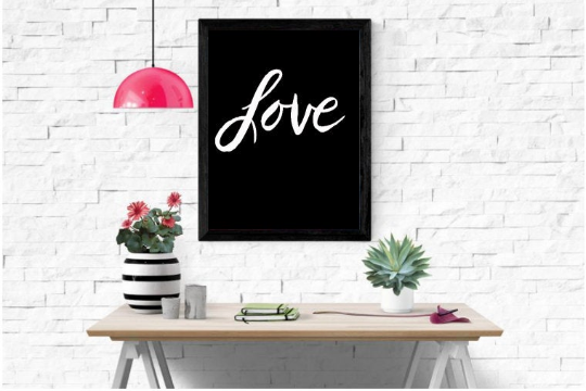 Simple Monochrome "Love" Wall Art, Digital Print, Modern Art, Instant Download, Printable Decor, Quote Printable, Home Art, Inspirational