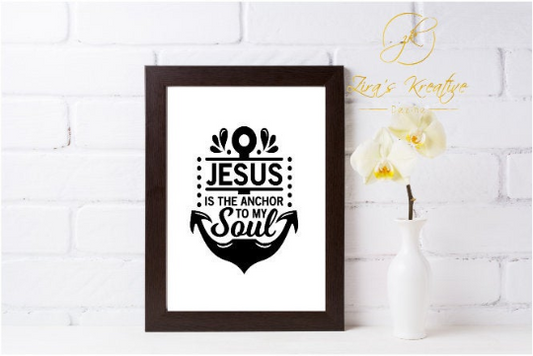 Jesus is The Anchor to My Soul Quote, Instant Download, Digital Poster, Wall Art Printable