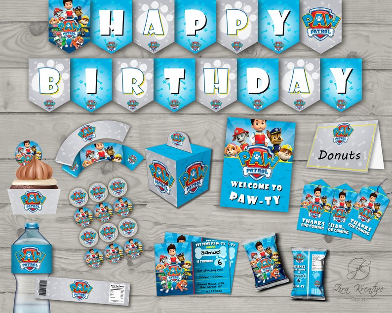 Paw Patrol Party Cupcake Wrappers Printable, Instant Download,