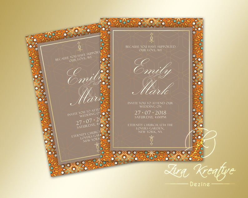 Pretty Paisley Bohemian Printable Invitations