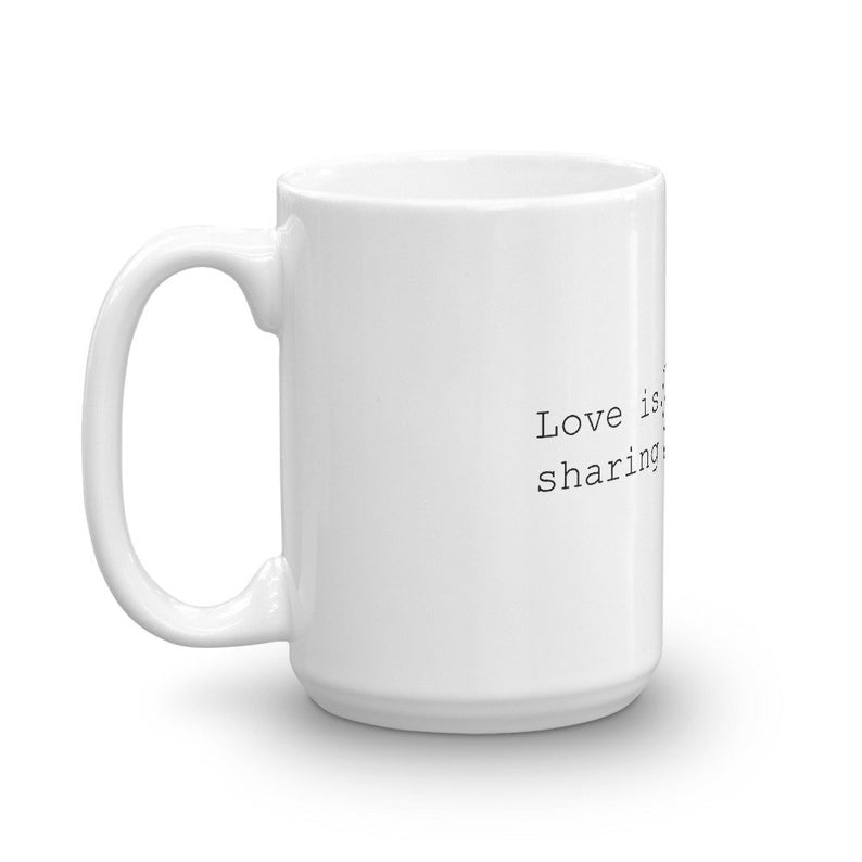 Funny Coffee Mug-Love is sharing popcorn